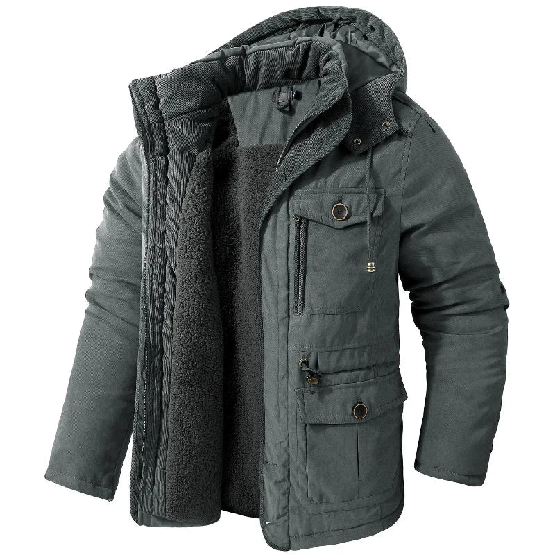 Veste Snowball Chaude avec Doublure Sherpa Capuche Ajustable et Col Haut et Poches Multiples