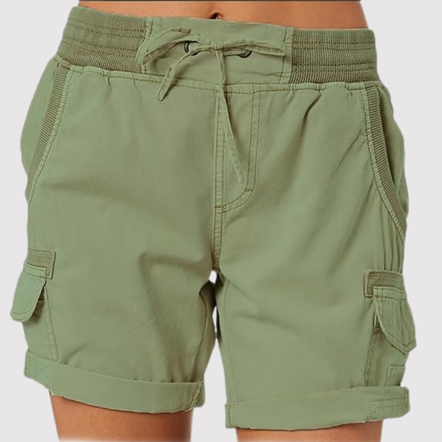 Damen Cargo-Shorts in Oliv
