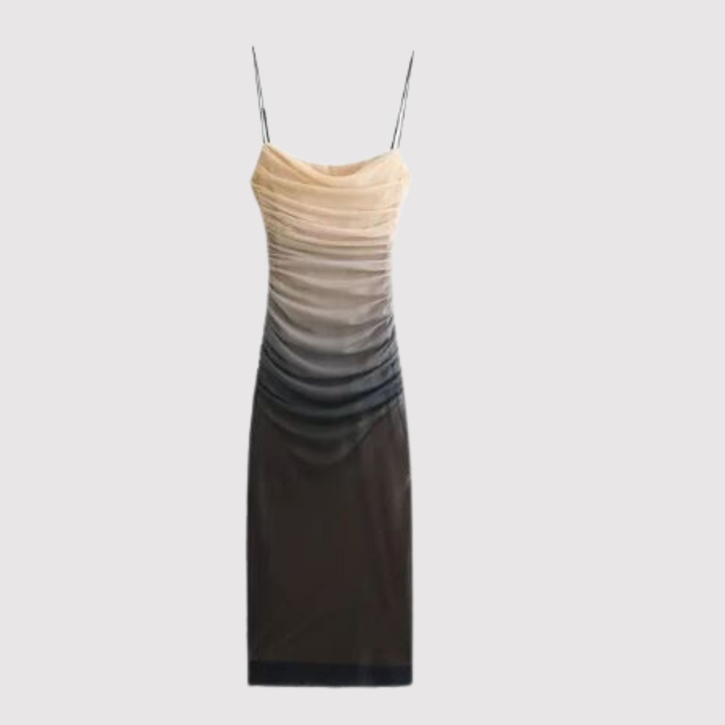 Annas schwarzes Spaghettiträgerkleid
