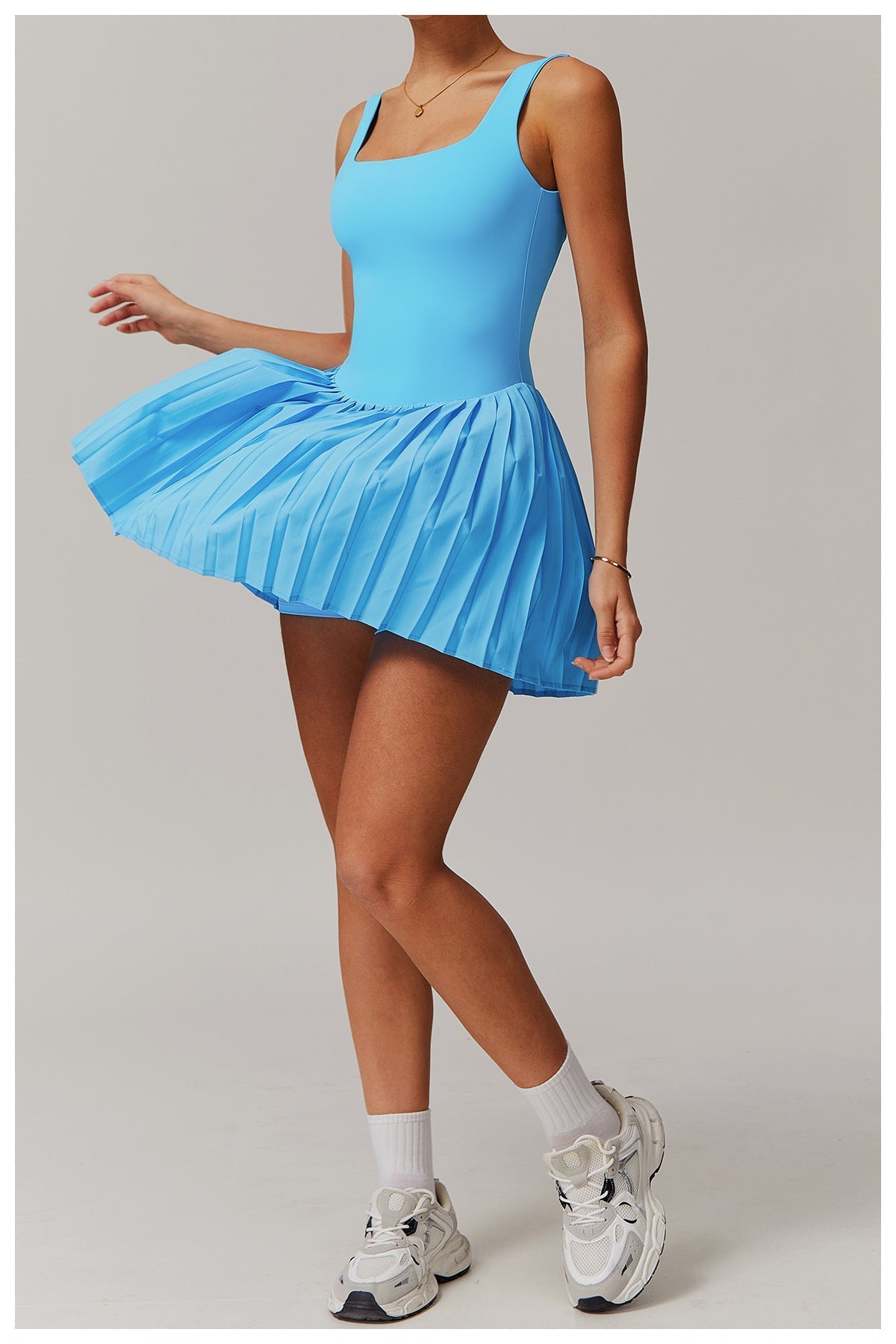 Robe Sans Manches Motion Active Pour Tennis et Fitness Respirante en Polyester Élastique