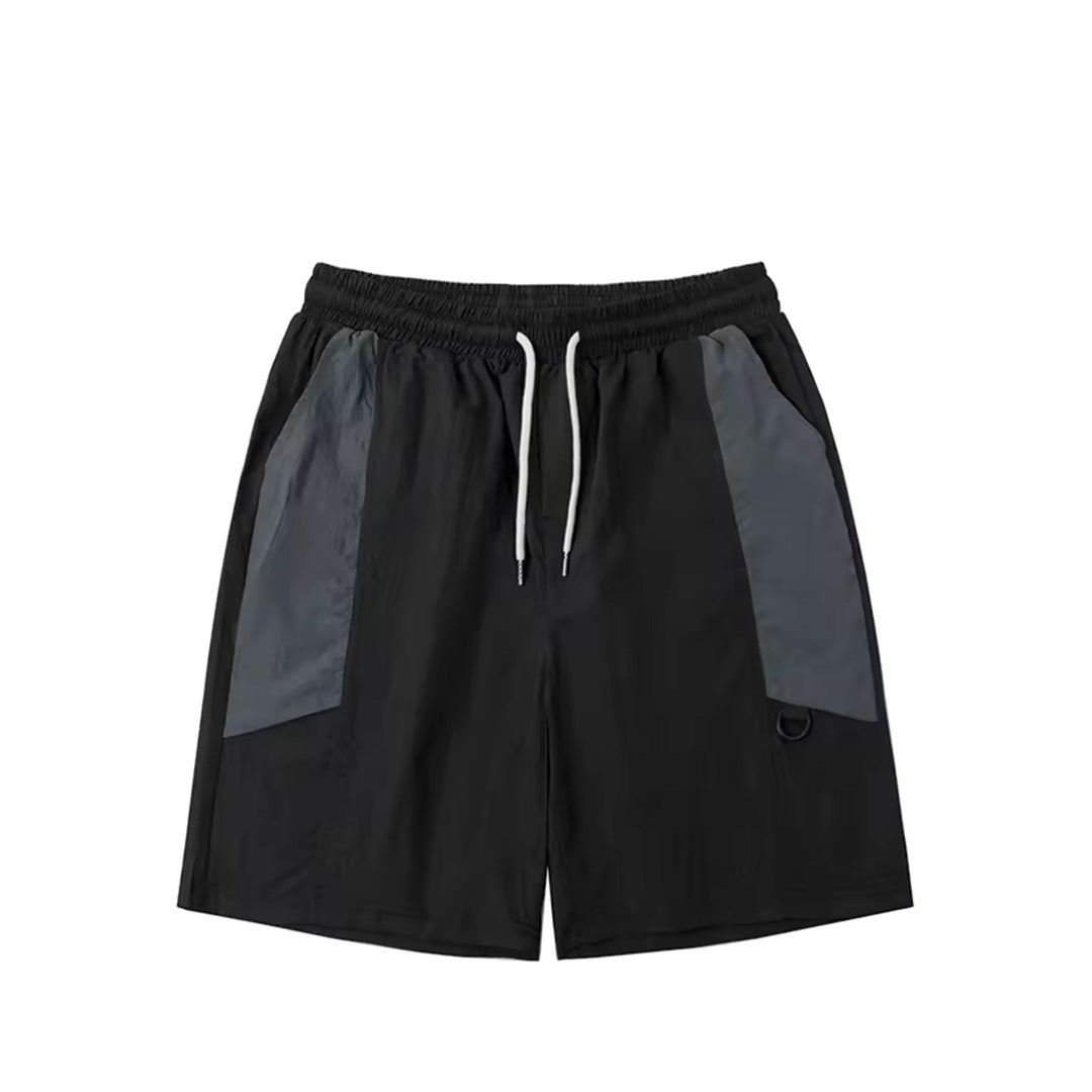 Shorts Neutral Path En Nylon Et Coton À Taille Élastique Avec Cordon Et Coupe Fluide Design Contrasté