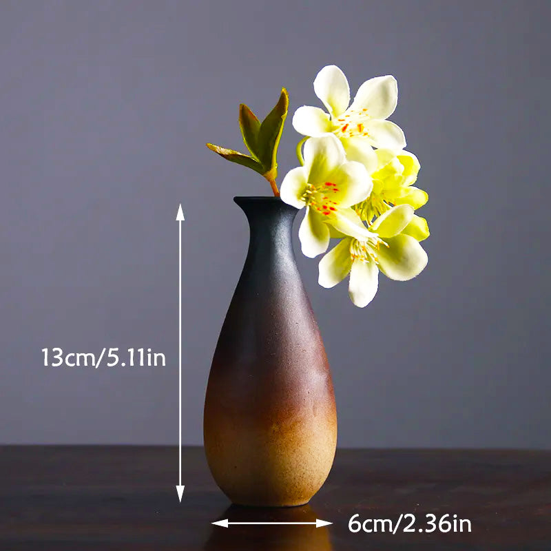 Vase Ferra En Céramique Texturé Fait Main Avec Fini Dégradé Élégant Pour Maison Ou Bureau