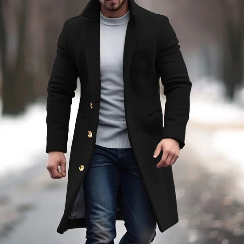 Manteau Long Pour Homme Gris Clair Tailoré William Hiver Pour Tenue Formelle Et Décontractée