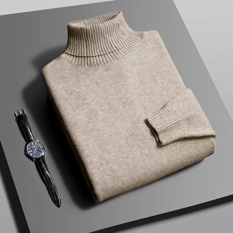 Pull Col Roulé Homme Premium Maille Haute Densité À Manches Longues Coupe Slim Pour Chaleur Quotidienne Et Style Moderne