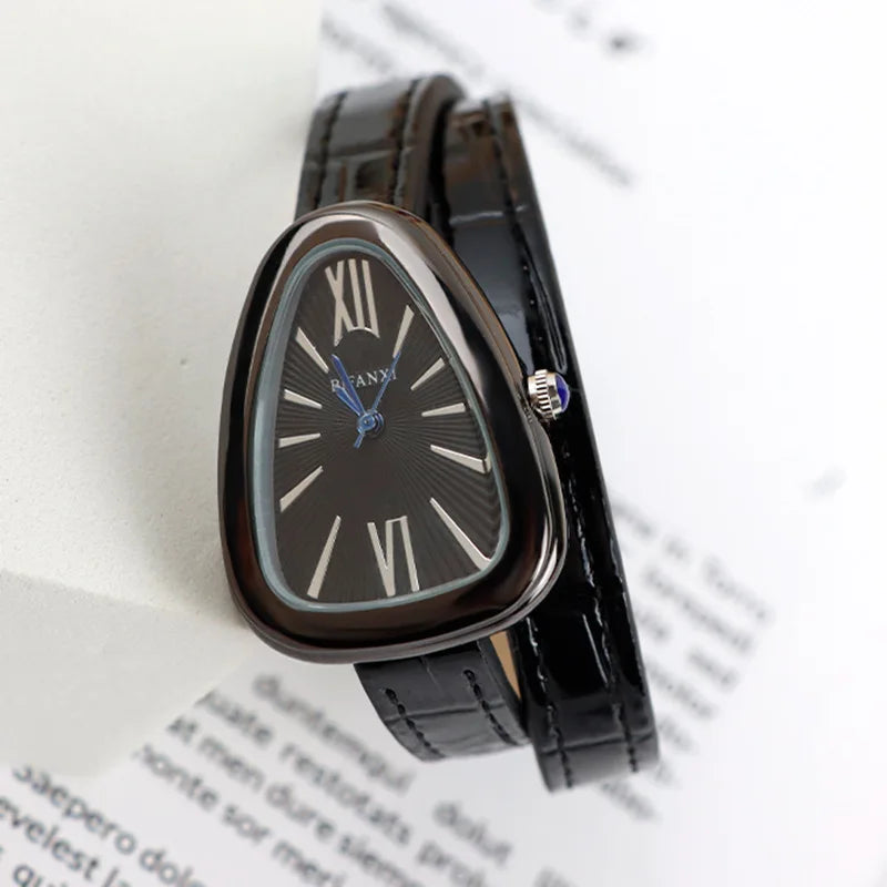 Montre Cadmus Artisanale Avec Cadran Serpent Mouvement Quartz Haute Qualité Bracelet Cuir Confortable Esthétique Rétro