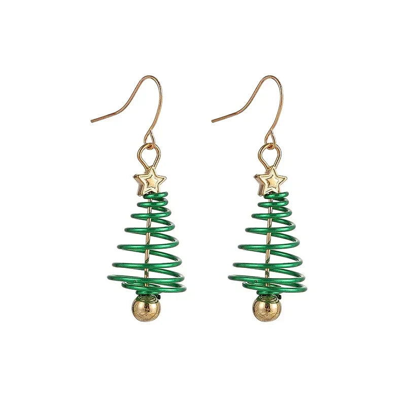 Boucles Doreilles Sapin De Noël Premium Sans Tarnissement Pour Festivités Hivernales