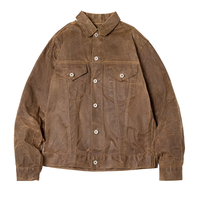 Veste Morrison En Toile Cirée Amawinc Heavyweight Finition Huile Cire Imperméable Coupe Tailorée Pour Toutes Saisons