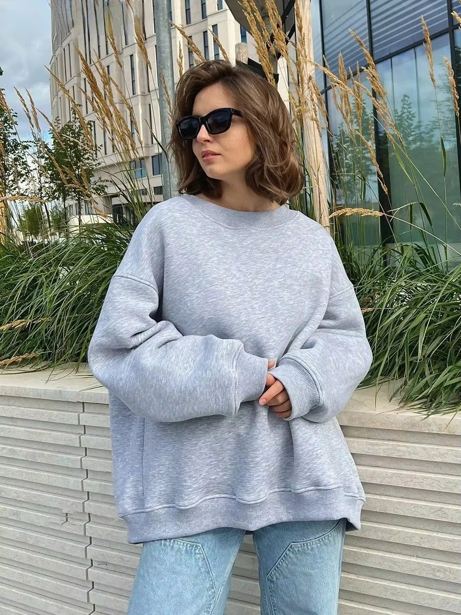 Hoodie Polaire Oversize Pour Femme Chaud Pull Décontracté Confortable Et Moderne