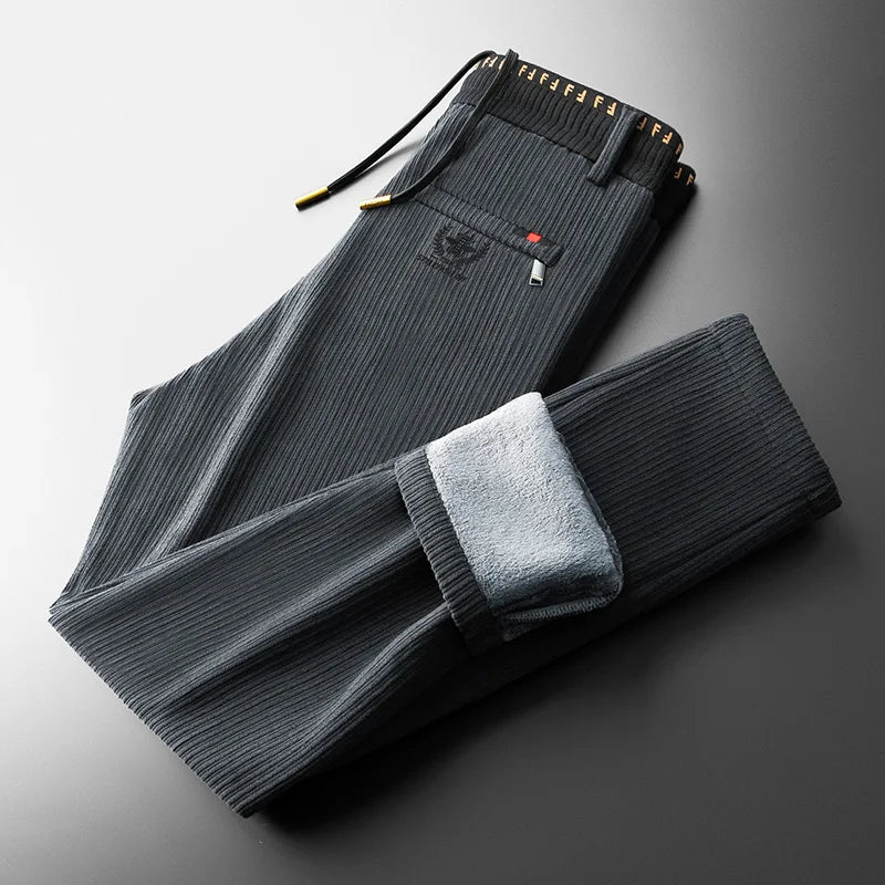 Pantalon Elyas Velours Côtelé Avec Doublure Sherpa Et Taille À Cordon Confortable Pour Toutes Saisons