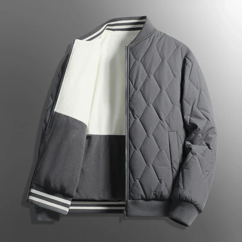 Veste Varsity Matelassée Double Face Coupe Courte Ajustée Bords Côtes En Coton Et Polyester Style Sportif