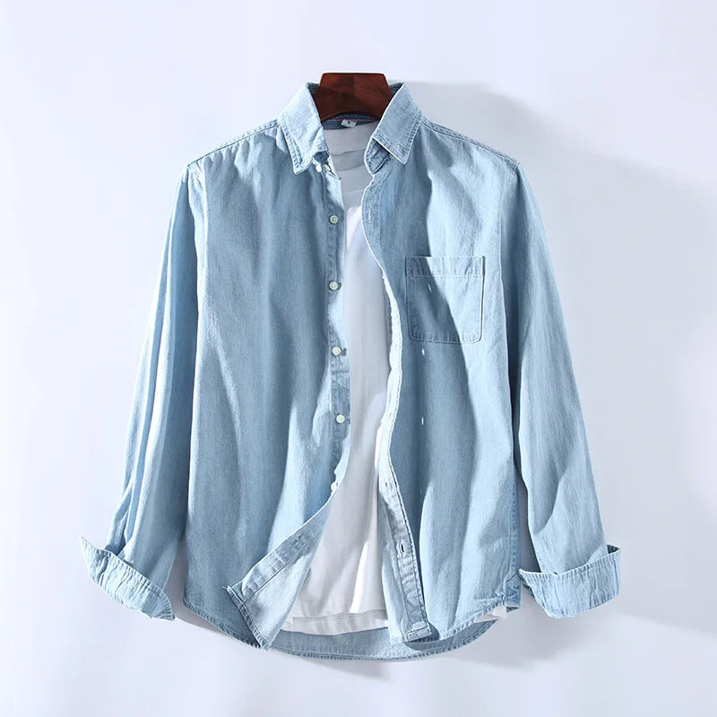 Vaden Chemise Denim En Coton Pur 100 Pour Cent Lavable En Machine Pour Toutes Occasions