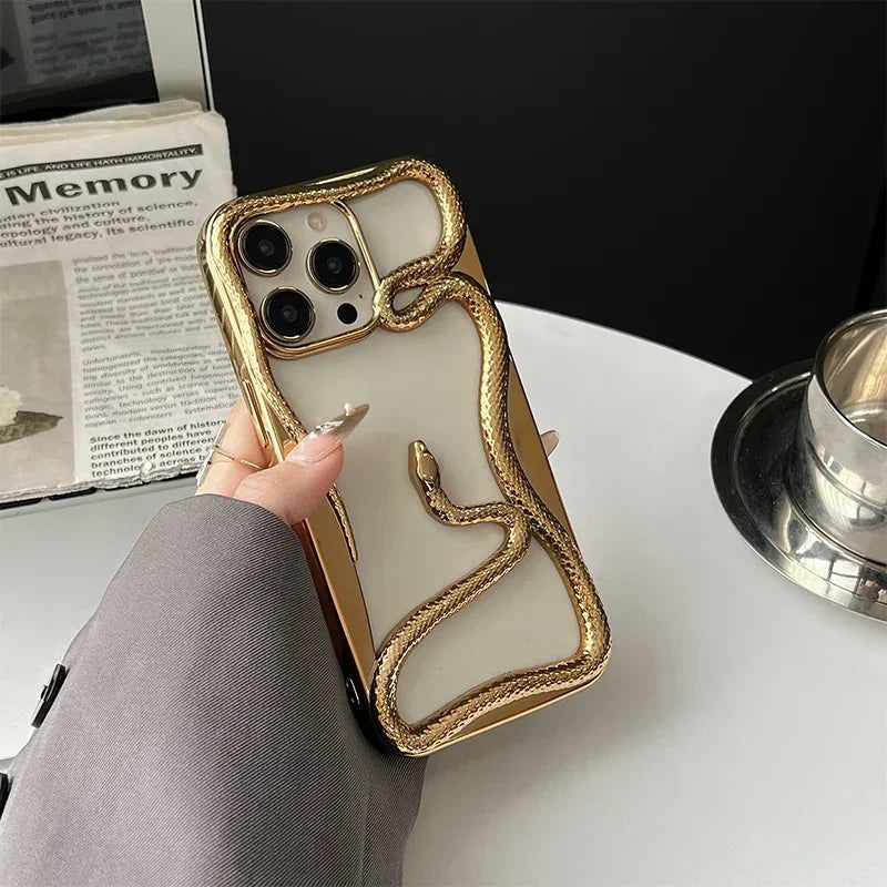Amawinc Orion Coque iPhone Snake Plated Avec Design Creux Et Finition Electroplaquée TPU Protection Dissipation Thermique