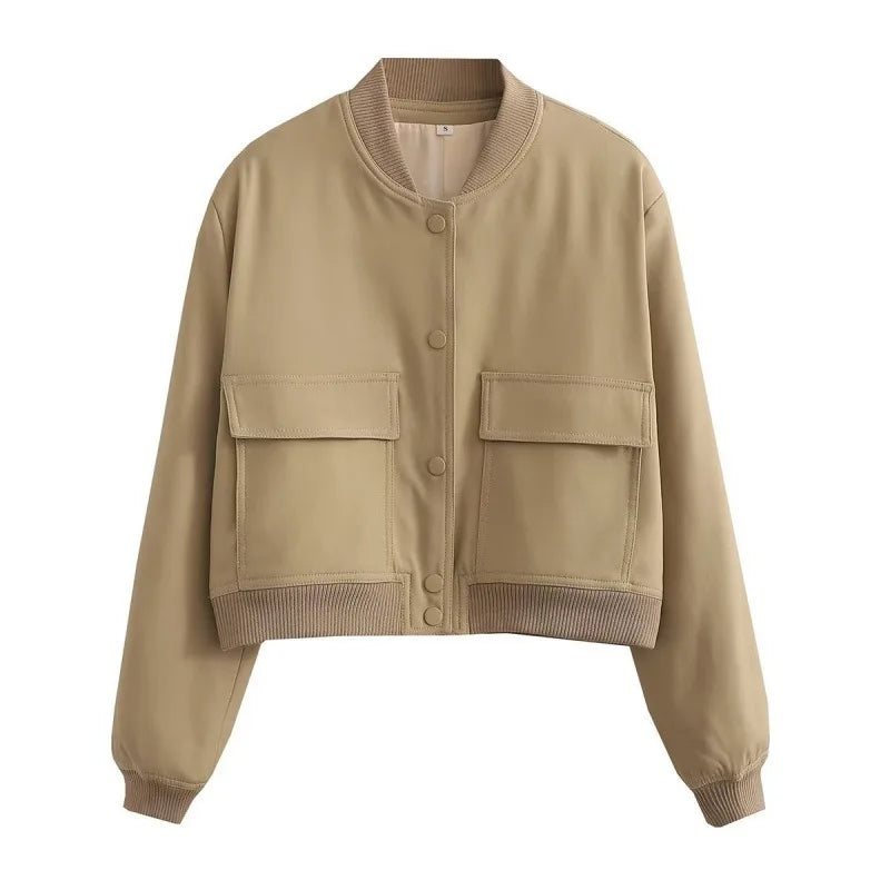 Clara Veste Bomber Décontractée Pour Femme Avec Poches Frontales Polyvalente Pour Le Quotidien Et Looks Décontractés