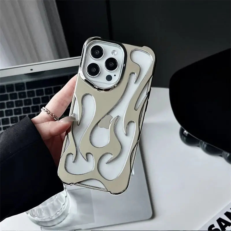 Coque iPhone Flame Render 3D Design Feu Ultra Léger Résistance Choc Silicone Fin Confort Accès Boutons et Ports