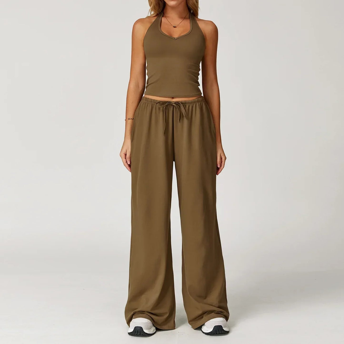 Eleanor Pantalon Femme Hiver Décontracté À Jambe Large Coupe Ample Pour Le Quotidien Confort
