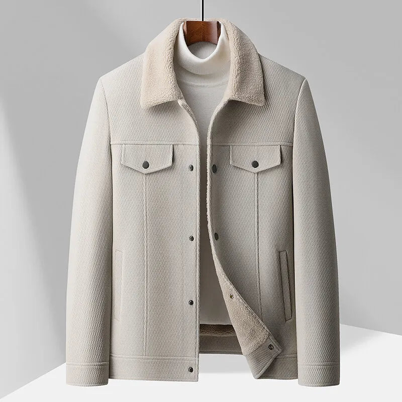 Veste Sherpa Nordique Chaude Et Légère Avec Col Revers Moderne Et Doublure Isolante Pour Un Style Polyvalent Hiver