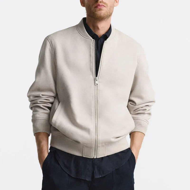 Amawinc Elite Veste Bomber En Suède Pour Homme Avec Coupe Ajustée Et Doublure Douce De Qualité