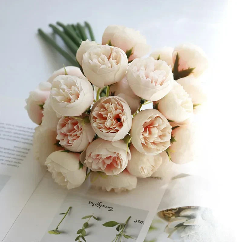 Bouquet De Pivoines En Soie Tranquility Fleurs Artificielles Réalistes Tiges Durables Et Flexibles