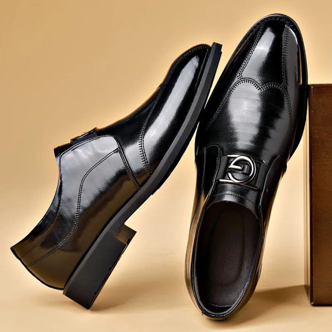 Chaussures Habillées à Boucle Salvatore Regal en Cuir Pleine Fleur Brun Haut de Gamme