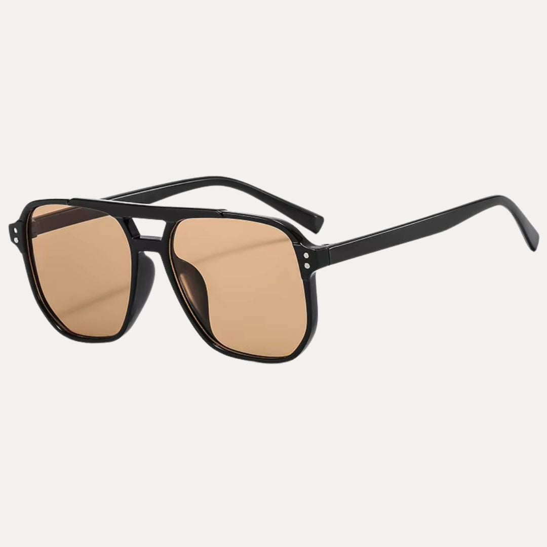 Lunettes de Soleil Vintage Carré Savannah Cadre Épais et Double Pont UV400 Protection