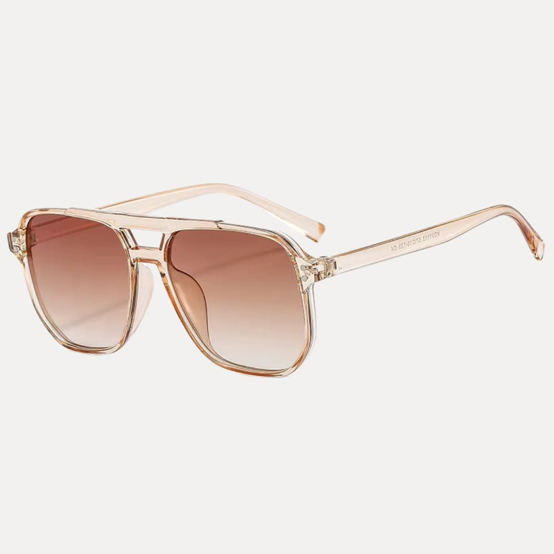 Lunettes de Soleil Vintage Carré Savannah Cadre Épais et Double Pont UV400 Protection