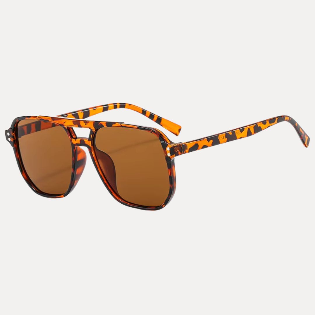 Lunettes de Soleil Vintage Carré Savannah Cadre Épais et Double Pont UV400 Protection