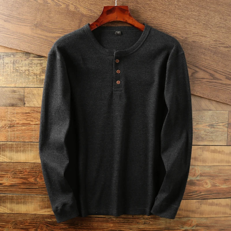 Chemise Arlen En Maille Waffle Polyvalente En Mélange De Coton Haute Qualité Facile À Porter