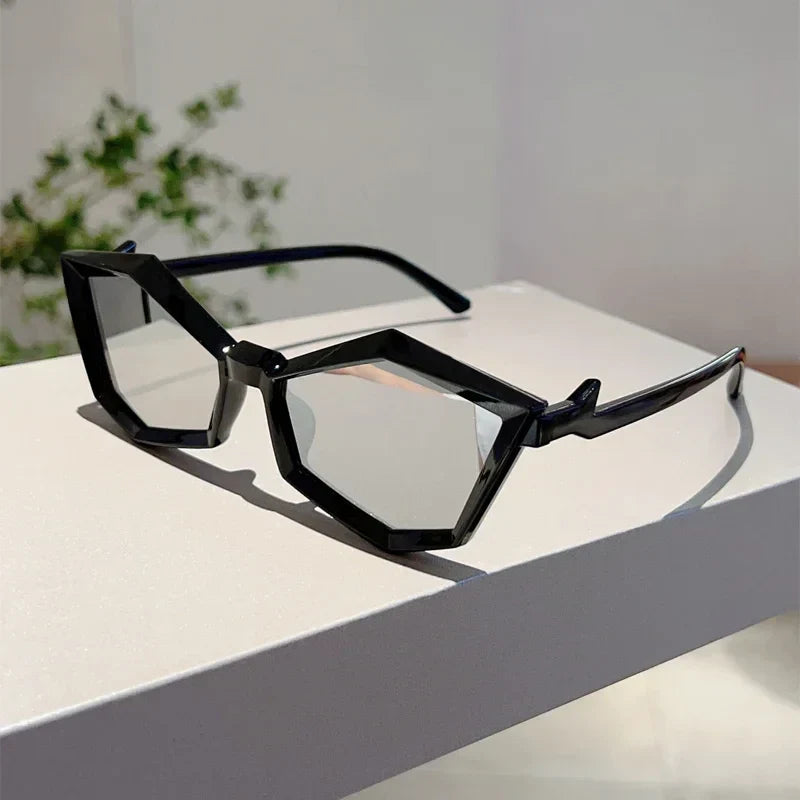 Lunettes de Soleil HexaVision Futuristes avec Design Hexagonal Punk et Protection UV Anti Reflets