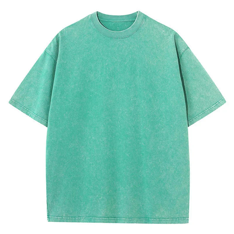 Bravon T Shirt Rétro En Coton Épais Lavé Coupe Large Oversize Pour Un Look Décontracté