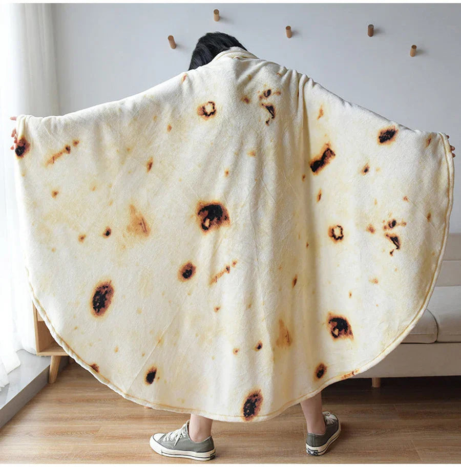 Couverture Burrito En Flanelle Douce Avec Motif Tortilla Réaliste Léger Et Chaud Lavable En Machine