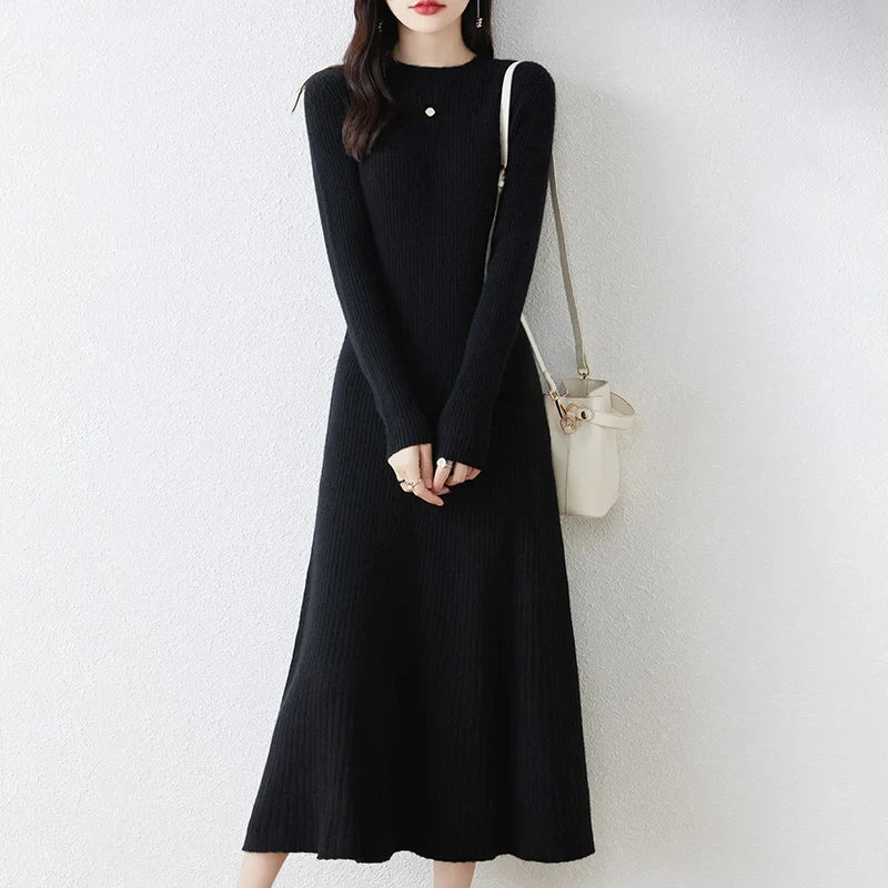Robe En Laine À Manches Longues Camilla Amawinc Minimaliste Et Chaleureuse Pour Le Jour Et La Nuit