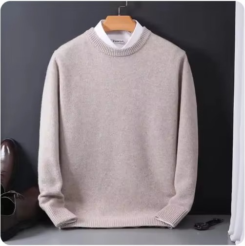 Amawinc Pull Homme Classique En Cachemire Et Laine Col Rond Bleu Marine Confort Raffiné Pour Une Chaleur Douce
