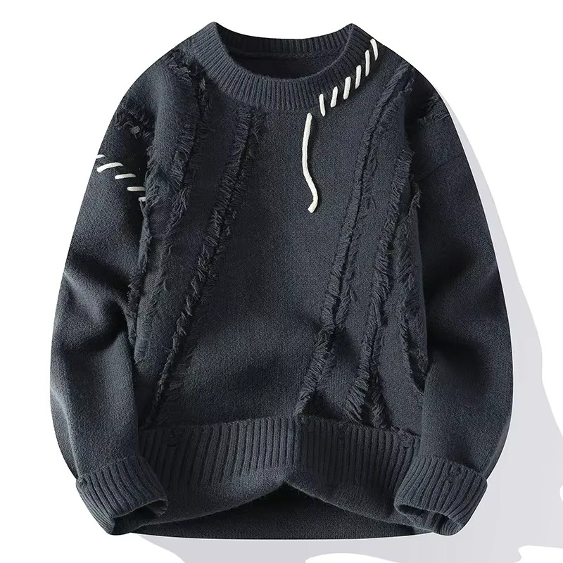 Pull Tricot Déchiré Streetwear Amawinc Pour Homme 2025 Hip Hop Chaud Pour Hiver Et Automne Et Confort