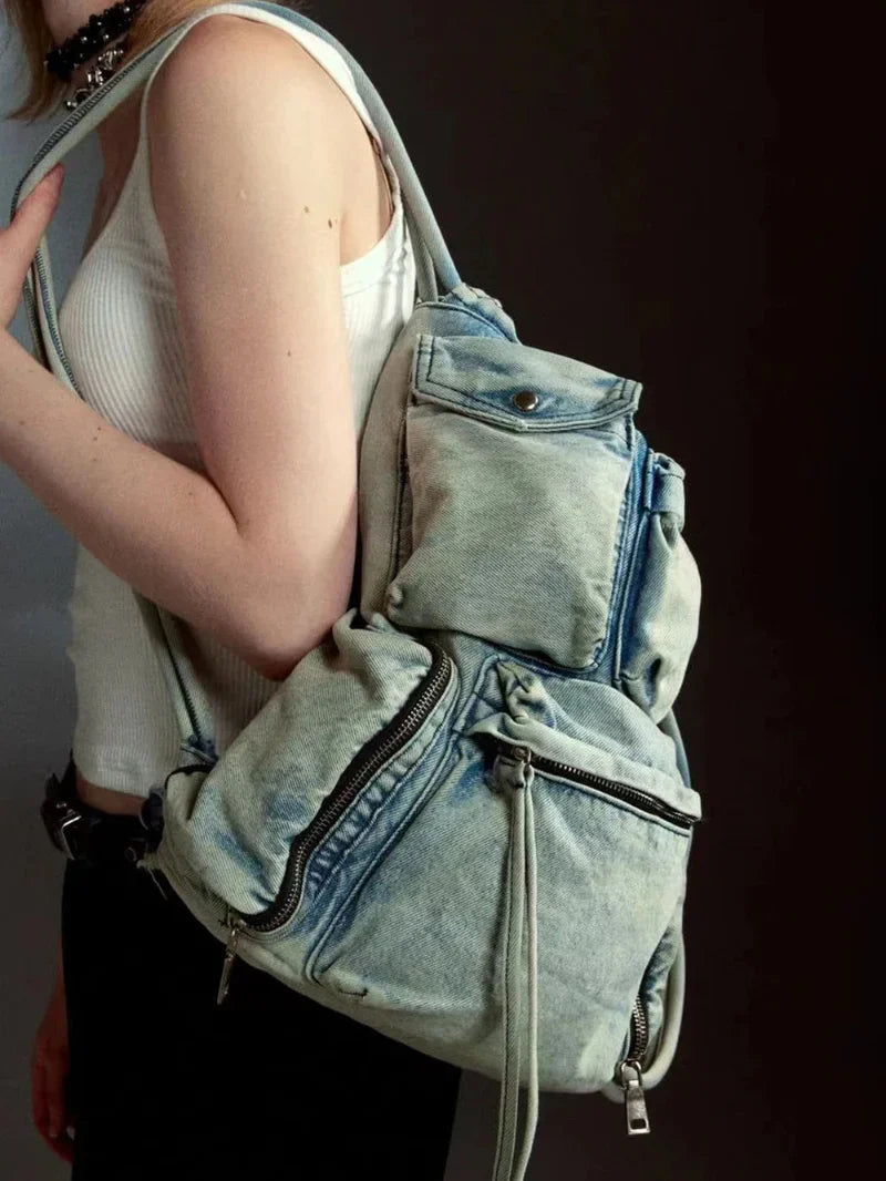 Emery Casual Denim Backpack - Amawinc
