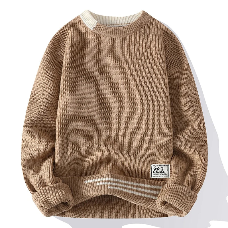 Pull En Maille Harrison Bloc De Couleurs Col Rond Coupe Smart Casual Avec Élastique