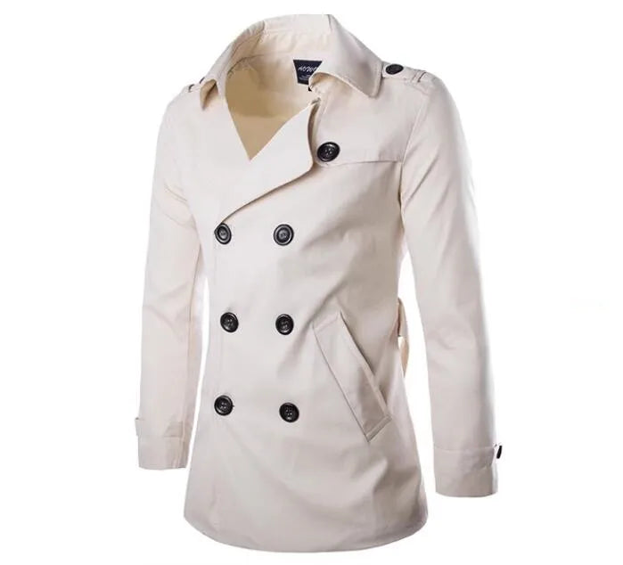 Peter Manteau Trench Homme Slim Fit Mi Long Amawinc Double Boutonnage Classique Intemporel