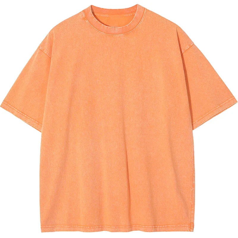 Bravon T Shirt Rétro En Coton Épais Lavé Coupe Large Oversize Pour Un Look Décontracté