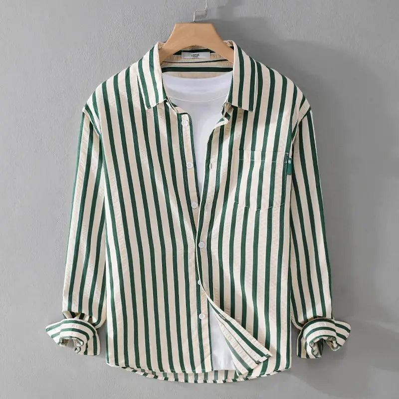 Blouse Féminine À Coupe Décontractée Rayures Verticales Respirante Légère Col Chemise Amawinc