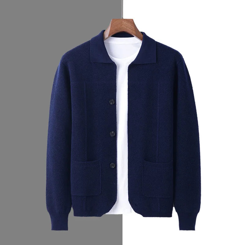 Pull Fernandes Mérinos Col Polo À Boutons Et Poignets Côtelés Coupe Sportive Et Confortable