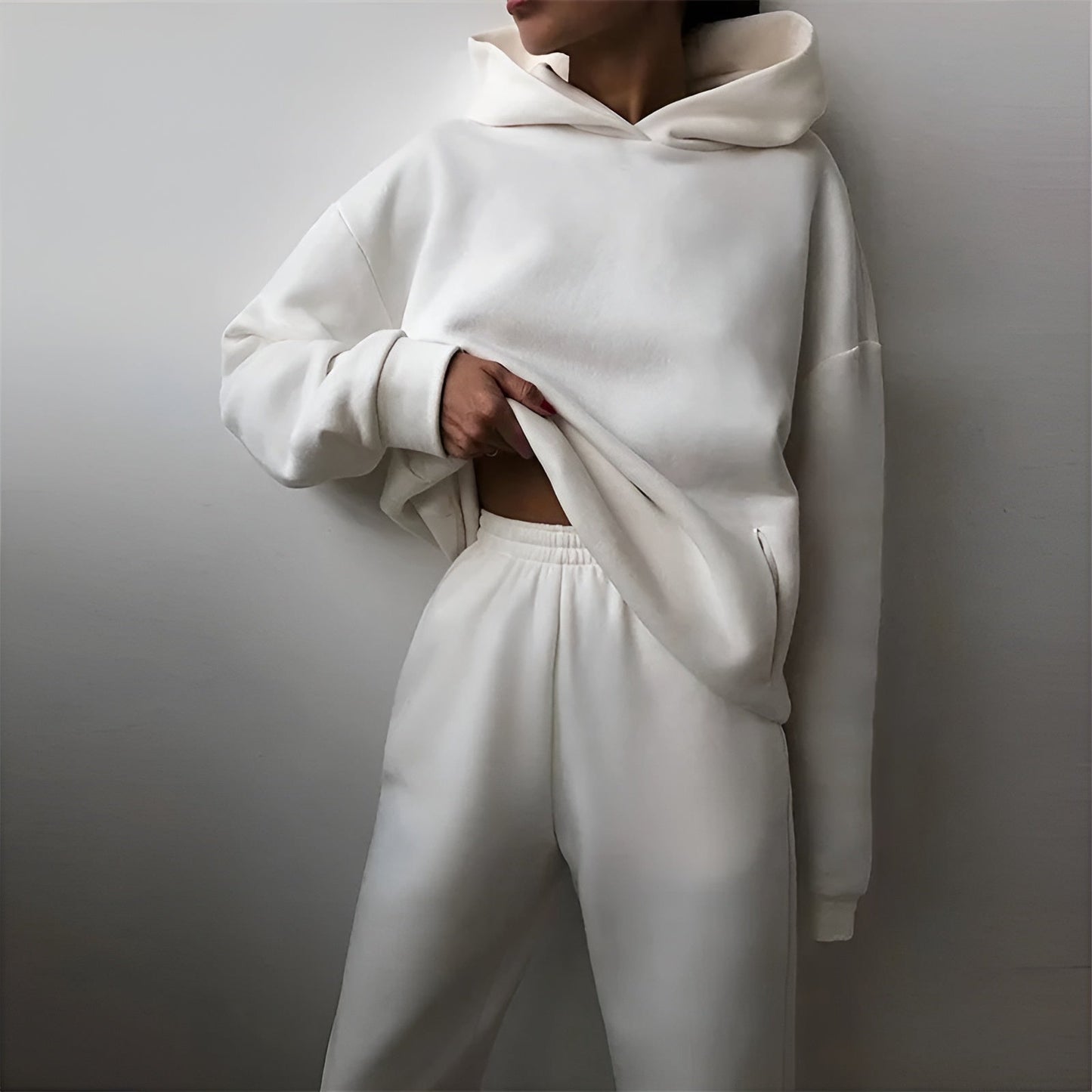 Survêtement Oversize Pure Ensemble Hoodie Et Pantalon En Coton Doux Pour Le Gym Et Détente