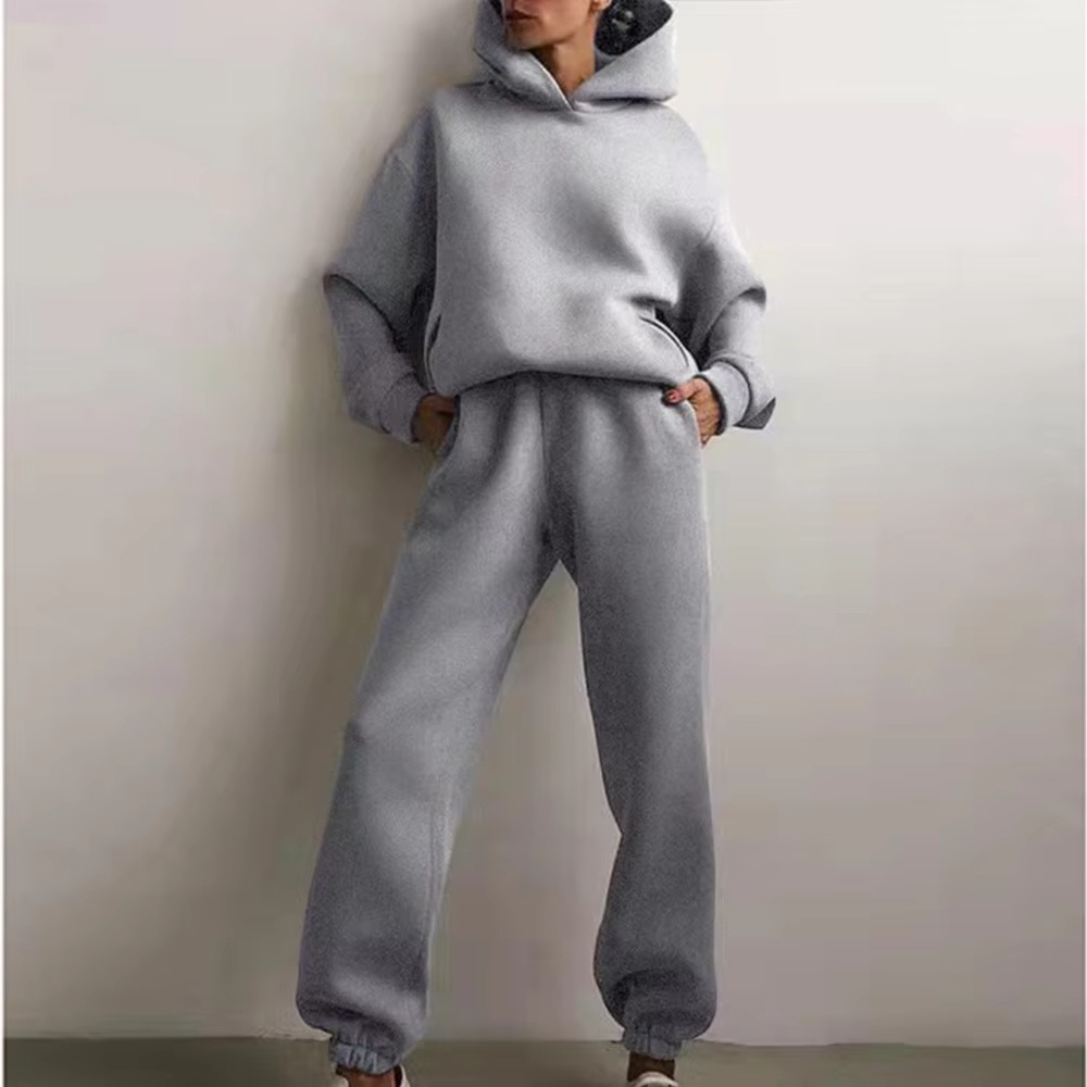 Survêtement Femme Capuche Oversize Et Joggers En Coton Doux Pour Un Confort Décontracté