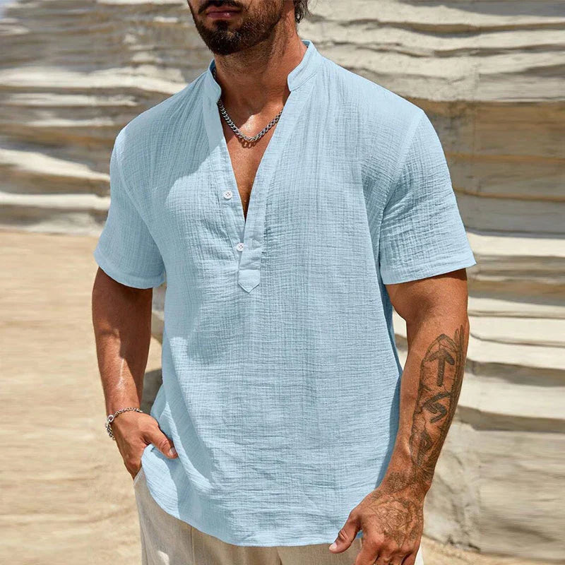 Polo Corlain Bay En Coton Mélangé Respirant Avec Tissage Crinkle Et Silhouette Minimaliste Pour Temps Chauds
