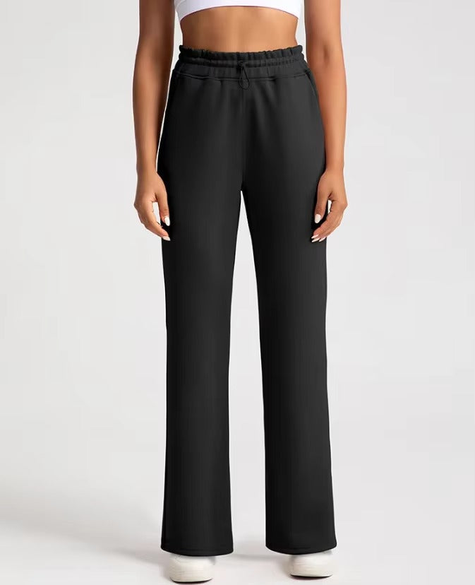 Pantalon de Yoga Alma à Taille Haute Coupe Droite Ample Évasé aux Chevilles Tissu Respirant Confortable