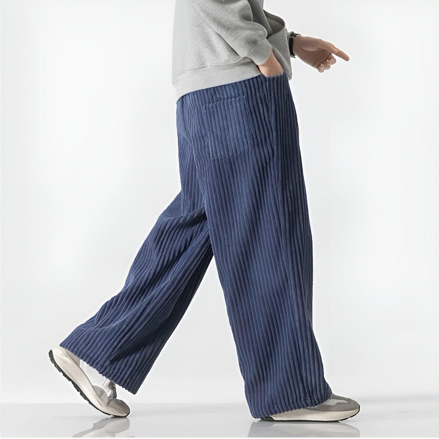 Amawinc Drift Pantalon Velours Côtelé Décontracté Avec Texture Dense À Côtes Et Taille À Cordon Élastique