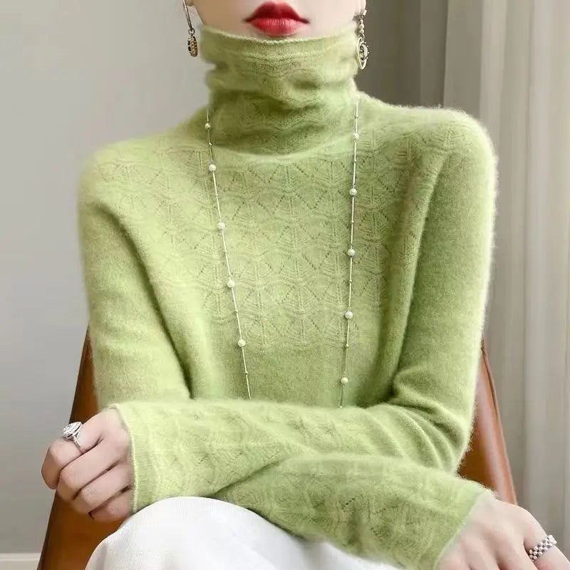 Damen-Pullover mit Rollkragen und Muster