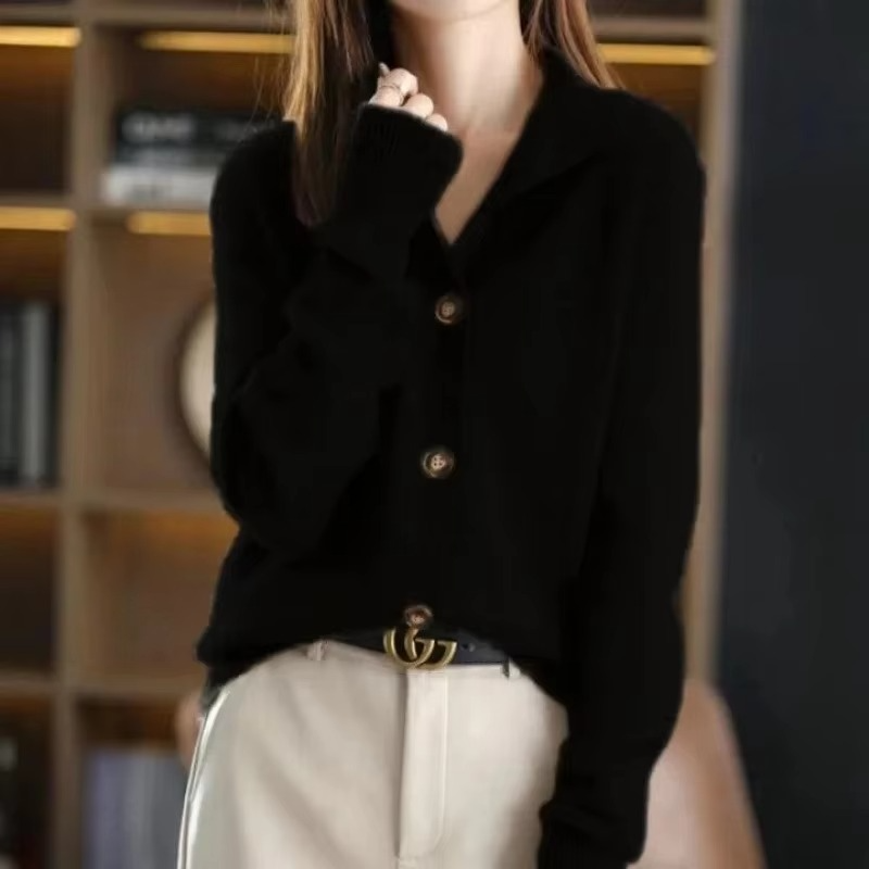 Cardigan En Maille Pour Femme Avec Col Debout Doux Tricot Pour Automne Hiver 2024