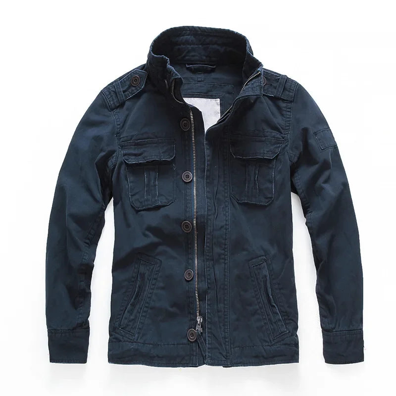 Veste Cargo En Denim Keston Amawinc Pour Homme Avec Denim Épais Doublure Coton Doux Et Poches Utilitaires