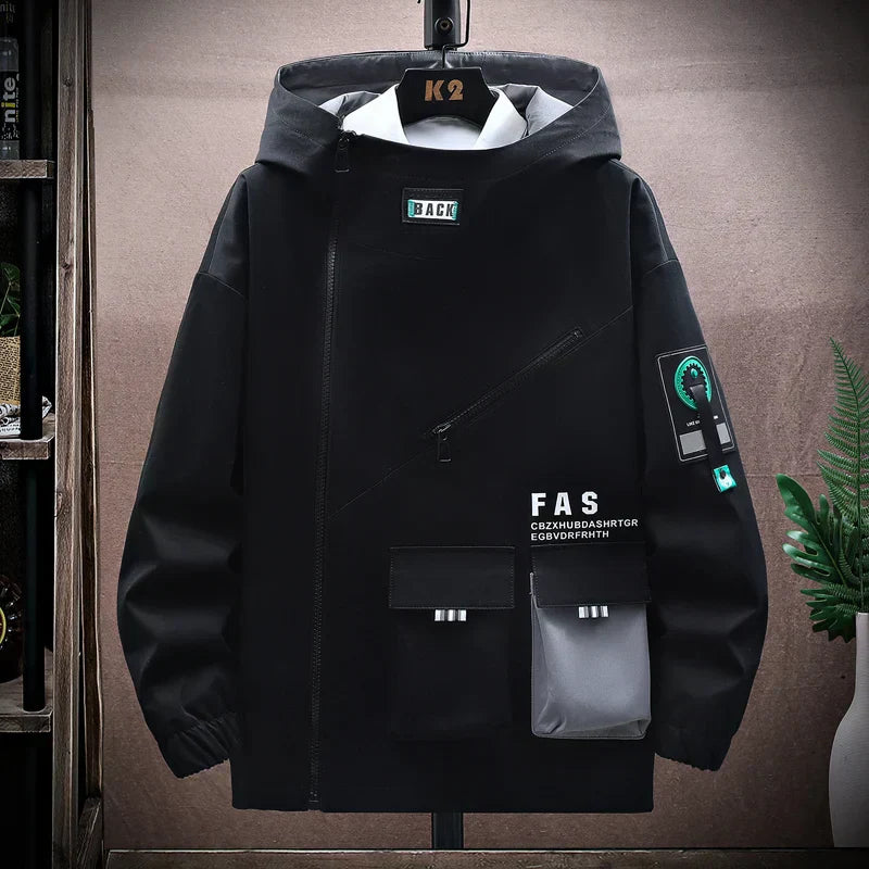 Veste À Capuche Homme Nordisk Flair Imperméable Avec Poches Multiples Coupe Décontractée Style Street