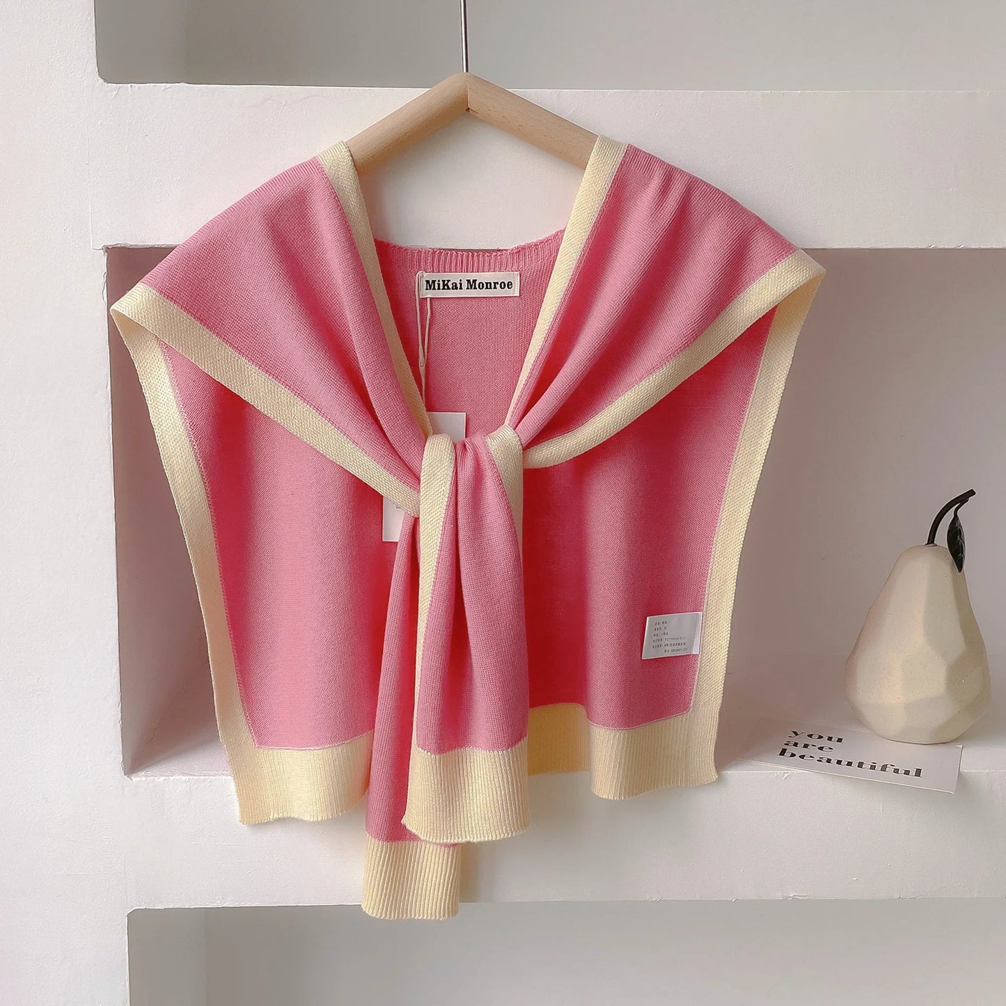 Amawinc Châle À Épaules Rayé En Maille Léger Emma Polyvalent Pour Printemps Et Automne Essentiel