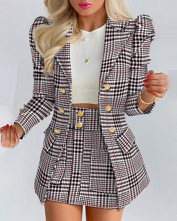 Bella Ensemble Blazer et Jupe pour Femme Coordonné Floral Chic Pour Travail et Événements